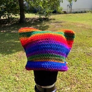 Colorful Striped Crochet Hat